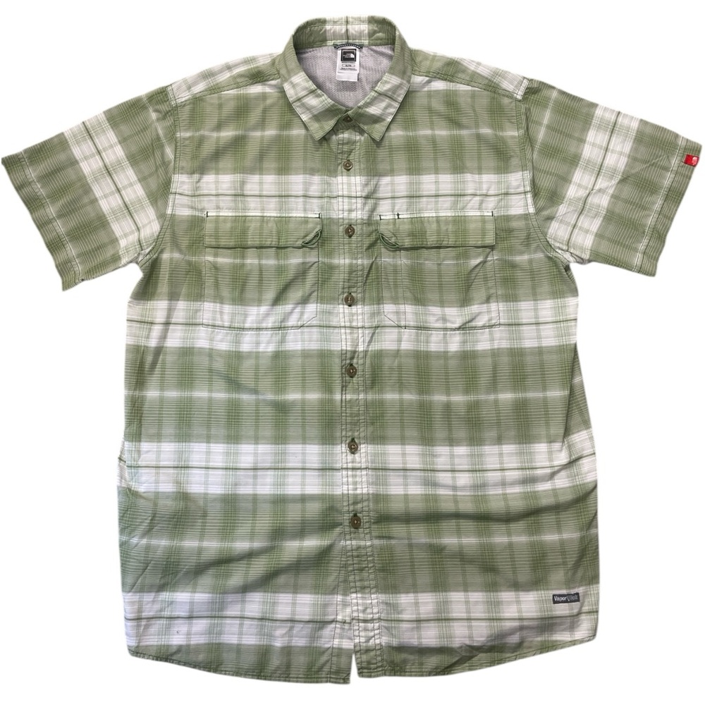 The North Face Green and White Casual Button Down Tech Shirt Men’s XL - Picture 1 of 8